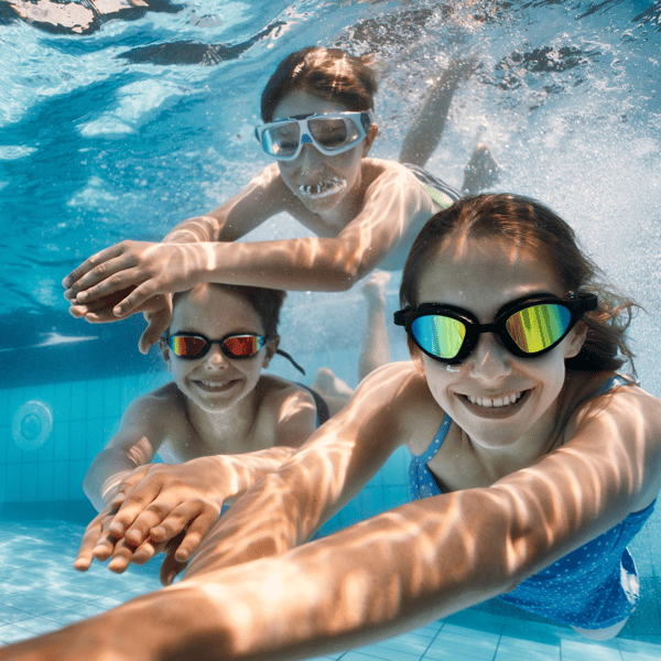 Family swimming