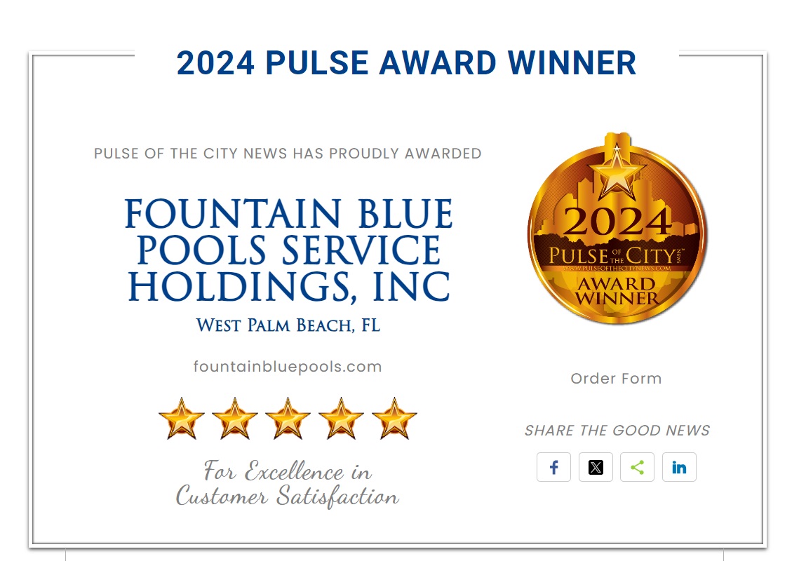 2024 Pulse of the City Award - Fountain Blue Pools