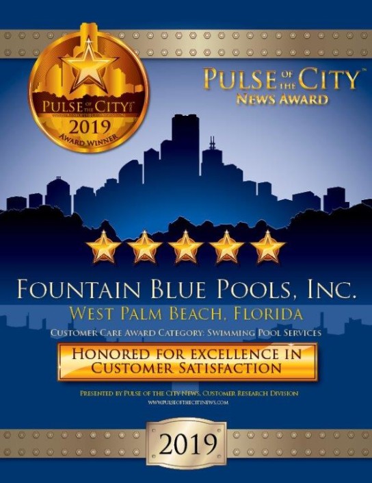 Fountain Blue Pools ~ Awards and Award Winning Pools