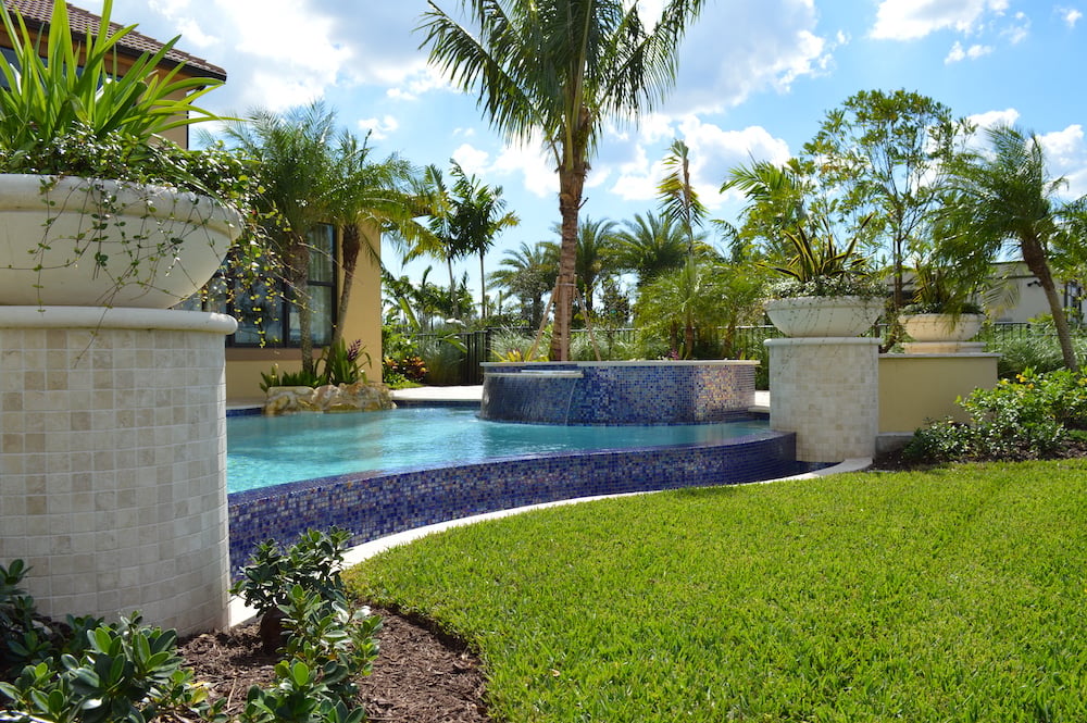 Free-form pool maintained by Fountain Blue Pools