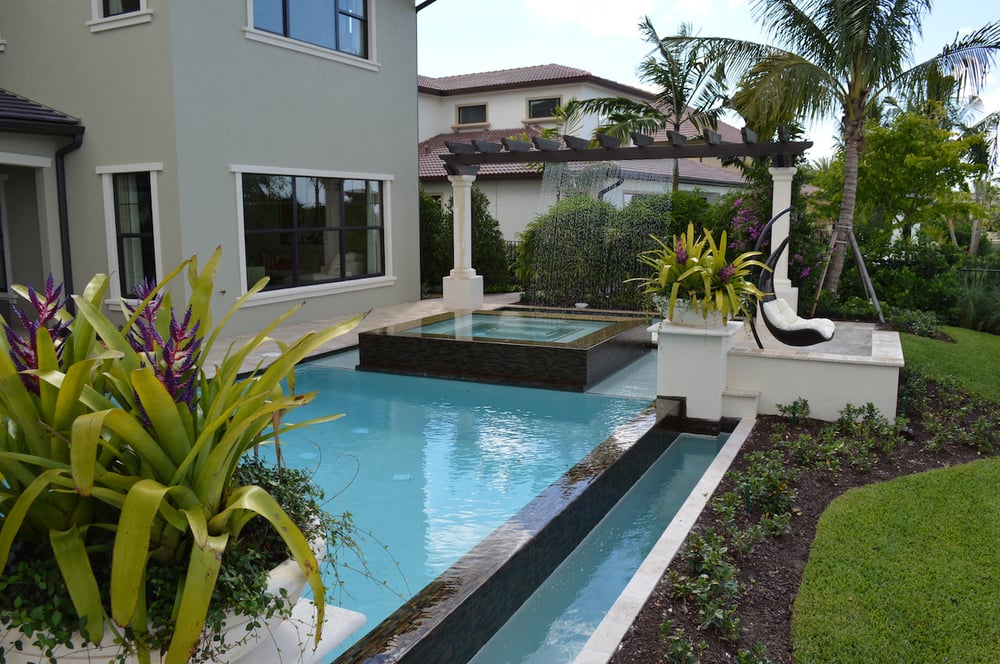 Award-winning geometric pool in Parkland