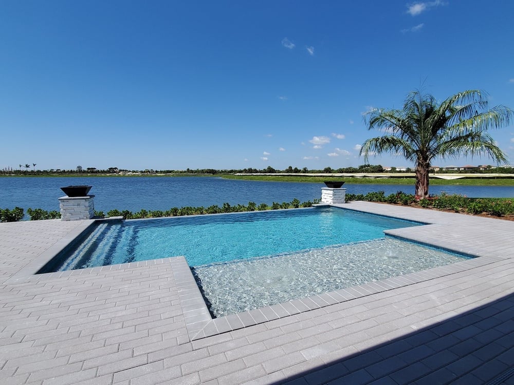 Mattamy Homes model pool with spa and deck