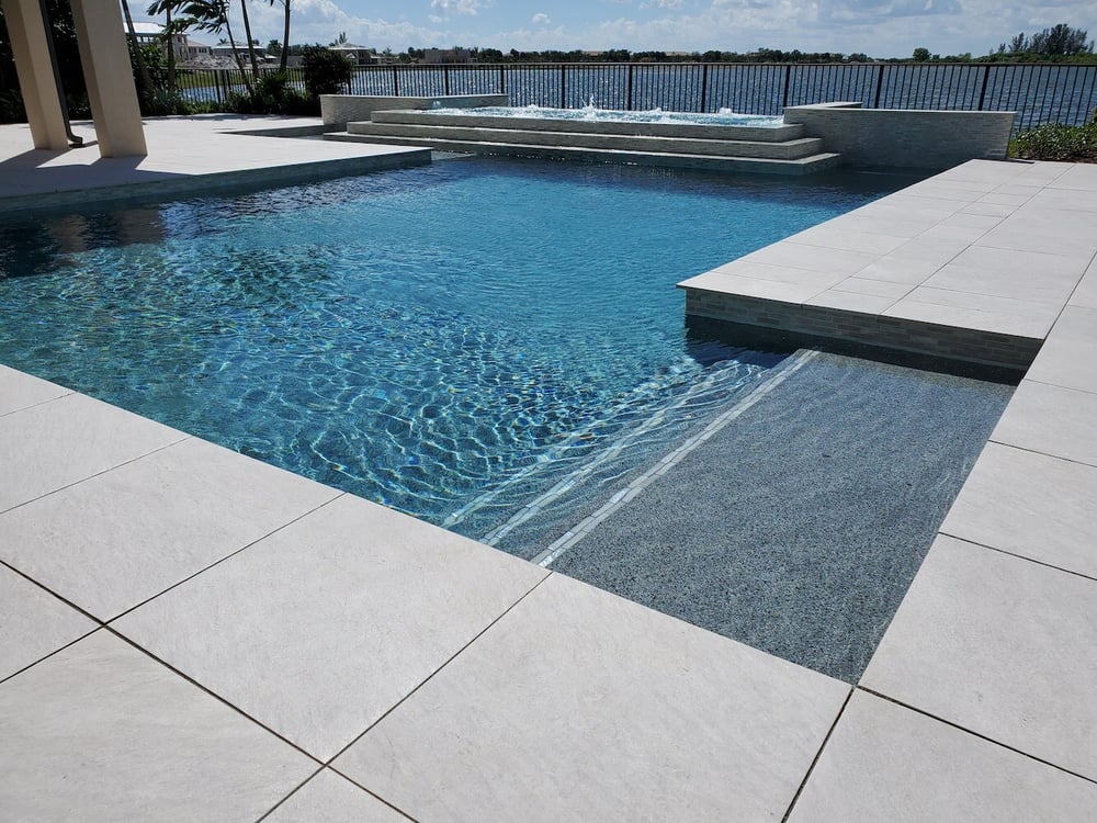 Model home community pool in Parkland Bay
