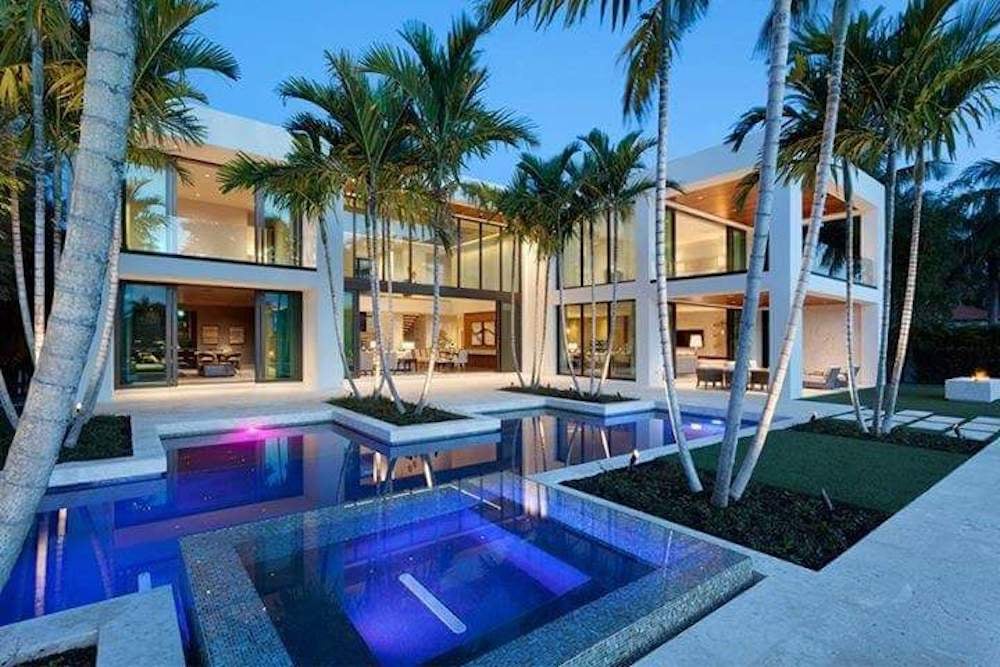 Pool construction - pool lights at night