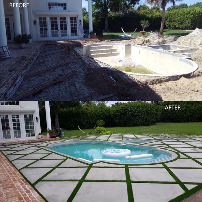 Pool renovation before and after transformation
