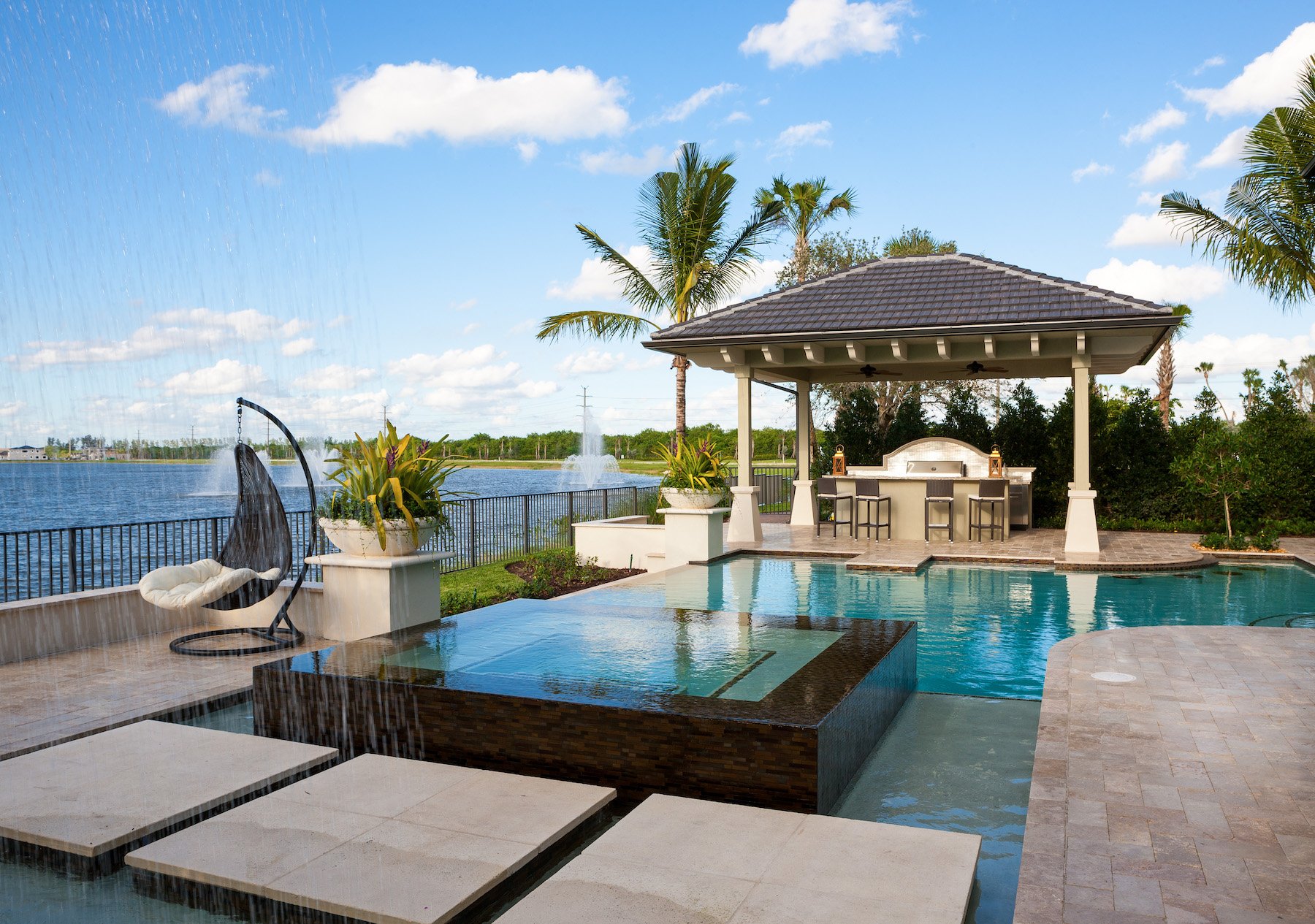 Award-winning custom pool built by Fountain Blue Pools