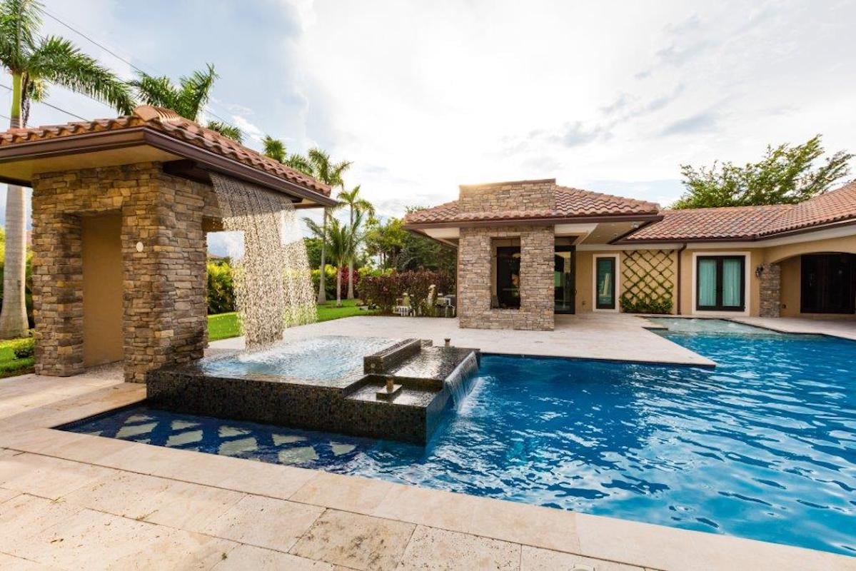 Fountain Blue custom gunite pool