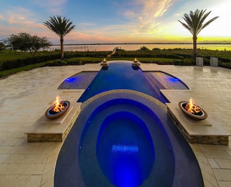 Custom pool built by Fountain Blue Pools