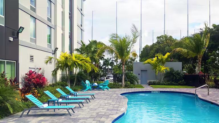 Hospitality commercial pool built by Fountain Blue Pools